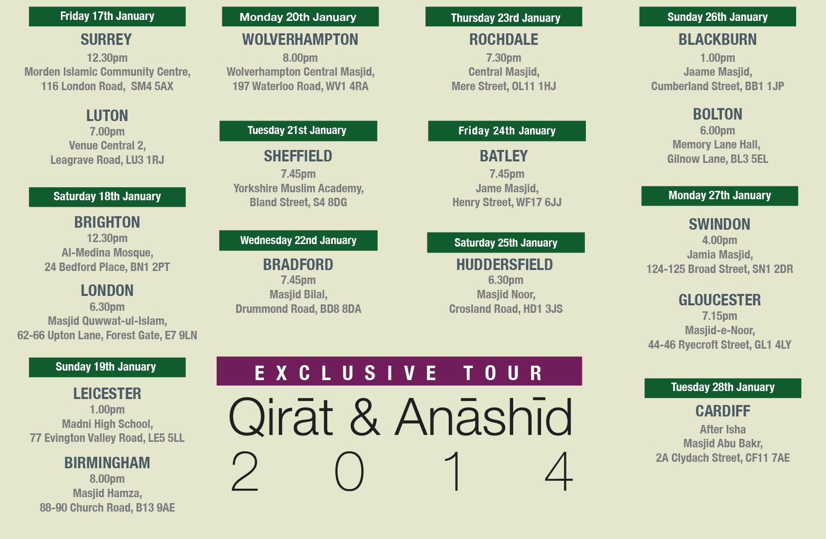 Muhammad al Muqit Tour Dates